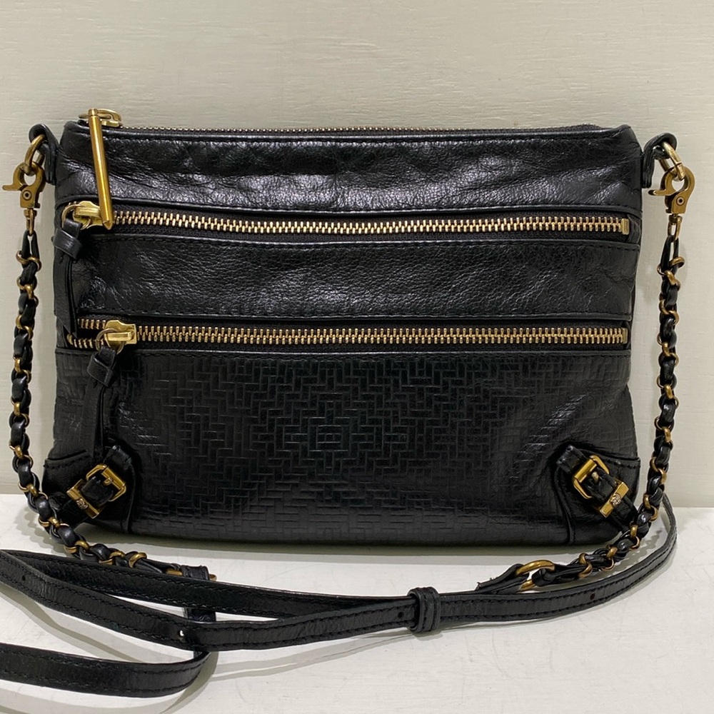 ELLIOTT LUCCA “Bali 89 Collection” Black Leather Crossbody Bag